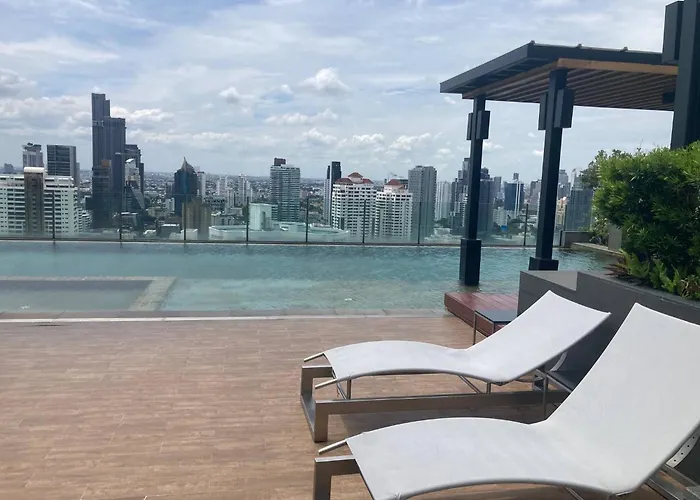 Phrom Phong 43F Rooftop Pool Workation 27 Monitor, Gym, Bts Airport Pickup バンコク都